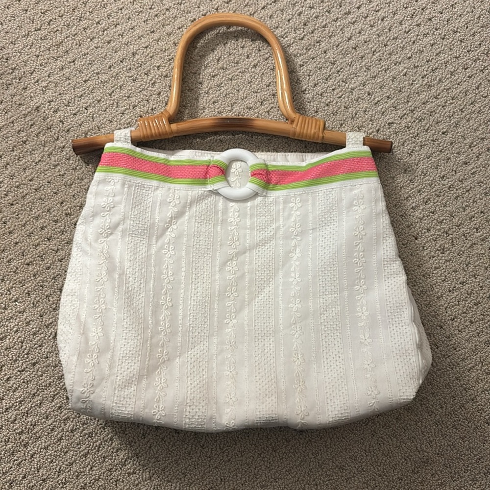 Julie Brown Bamboo Boho Top Handle Satchel Bag